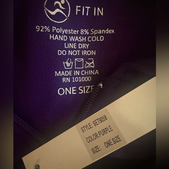 NWT WOMENS “FIT IN “  ribbed style purple activewear size : ONE SIZE - Picture 14 of 14